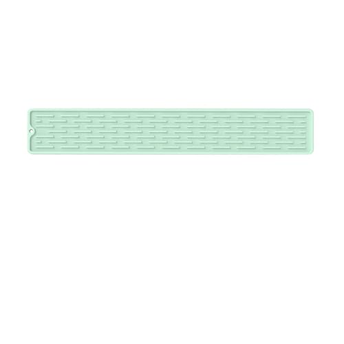 Abtropfmatte Geschirr Ablassen Tischset Silikon Geschirr Trocknen Matte Rutschfeste Waschbecken Tablett Arbeitsplatte Matte Isolierung Pad Organizer Küchenutensilien Teil(Green,35cmX8cm) von WSQHAO