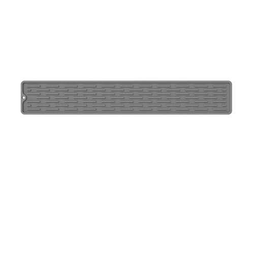 Abtropfmatte Geschirr Ablassen Tischset Silikon Geschirr Trocknen Matte Rutschfeste Waschbecken Tablett Arbeitsplatte Matte Isolierung Pad Organizer Küchenutensilien Teil(Grey,35cmX8cm) von WSQHAO