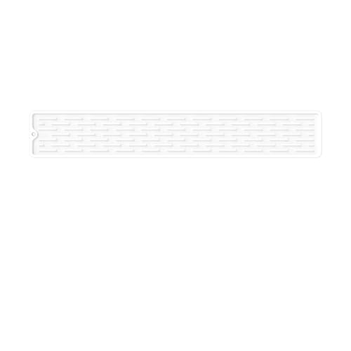 Abtropfmatte Geschirr Ablassen Tischset Silikon Geschirr Trocknen Matte Rutschfeste Waschbecken Tablett Arbeitsplatte Matte Isolierung Pad Organizer Küchenutensilien Teil(White,55cmX8cm) von WSQHAO