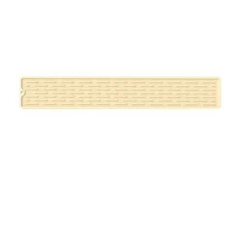 Abtropfmatte Geschirr Ablassen Tischset Silikon Geschirr Trocknen Matte Rutschfeste Waschbecken Tablett Arbeitsplatte Matte Isolierung Pad Organizer Küchenutensilien Teil(Yellow,35cmX8cm) von WSQHAO