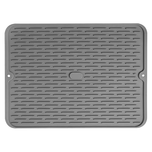 Abtropfmatte Geschirr Abtropfmatte aus Silikon, leicht zu reinigen, Abtropfmatte for Küchengeschirr, Abtropffläche, hitzebeständige Abtropfmatte(30x44cm) von WSQHAO