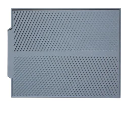 Abtropfmatte Geschirr Abtropfmatte for die Küche, Silikon, Abtropfmatte, große Spüle, for Trocknen auf der Arbeitsplatte, Organizer, Abtropfmatte for Geschirr, Geschirr(Gray,S 38X24.5cm) von WSQHAO