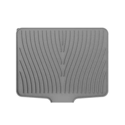 Abtropfmatte Geschirr Praktische Abtropfmatte aus Silikon mit Abtropflippe, Abtropfmatte aus Silikon(Gray) von WSQHAO