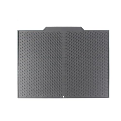 Abtropfmatte Geschirr Silikon-Abtropffläche, Abtropfmatte, zusammenklappbare Wärmemaschinenmatte mit erhöhten Kanten, Arbeitsplattenmatten, Schüssel for Küchentopf, Tasse(M) von WSQHAO