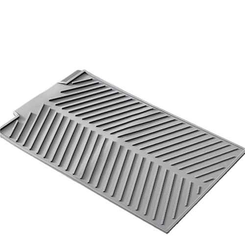 Abtropfmatte Geschirr Silikon-Abtropfmatte, Abtropfmatte, zusammenklappbare Abtropfmatte, große Abtropfmatte, Abtropfmatte, hitzebeständiger Topf(Gray) von WSQHAO