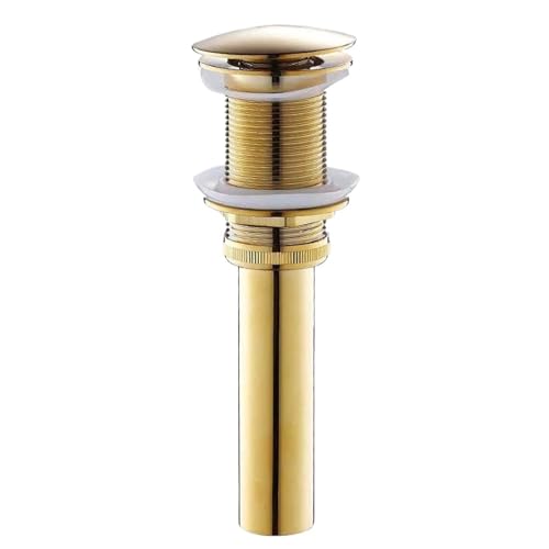 Bathroom Basin Sink Drain Stopper Kit Brass Bottle Trap Pop Up with Waste Pipe FüR Waschtisch(Gold no hole) von WSQHAO