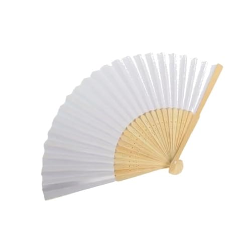 DIY Papier Faltfächer Erwachsene Kinder Handfächer Kalligraphie Malerei Praxis Blank Weiß Fächer for Hochzeit Zimmer Dekor Für Party(10pcs) von WSQHAO