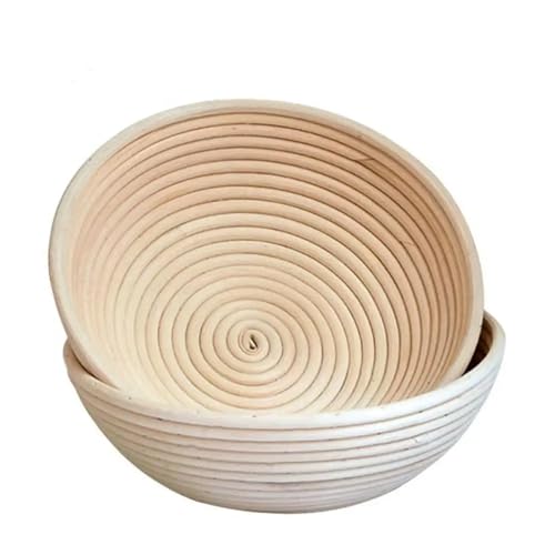 Gärkörbchen Für Brot 2PCS Brot Proofing Korb Sauerteig Brotform Korb Natürliche Rattan Korb for Brot Backen(18x9cm) von WSQHAO