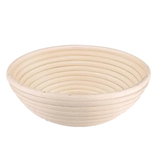 Gärkörbchen Für Brot Handgefertigter Rattan-Brot-Gärkorb, Backform, Schüssel, Teig, Weidenbäcker, Gärkörbe, Küchenzubehör, Werkzeug(25 * 8.5-Round) von WSQHAO