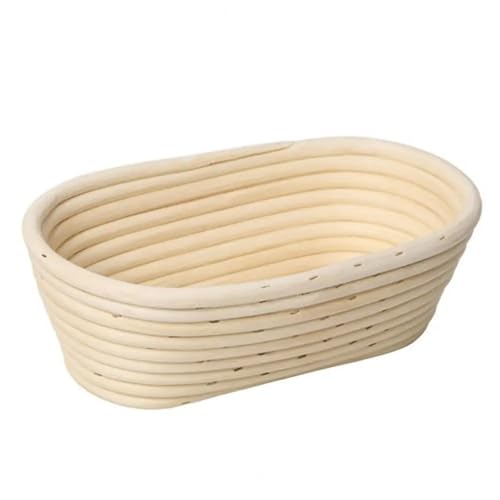 Gärkörbchen Für Brot Mit Leinen ausgekleideter Gärkorb, handgefertigtes ovales Rattankorb-Set for Gären von Sauerteigbrot(X-large) von WSQHAO