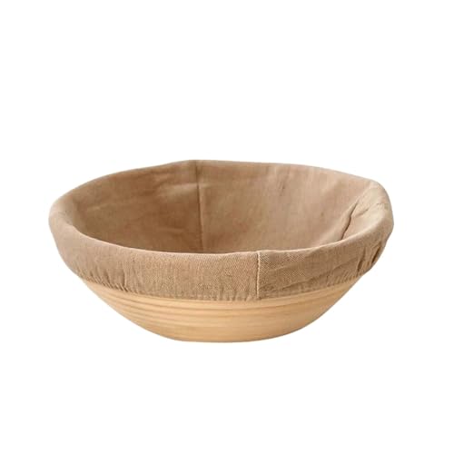 Gärkörbchen Für Brot Rattan-Brot-Gärkorb, natürlicher Rattan-Weidenteig, Gärung, Sauerteig-Brotkorb, Backwerkzeuge(Round-25x8cm) von WSQHAO
