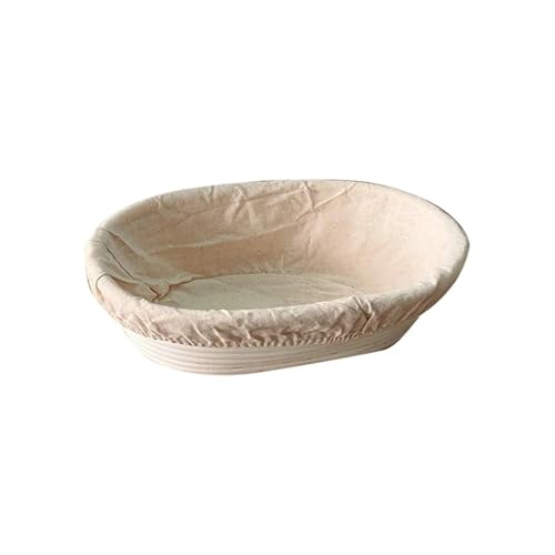 Gärkörbchen Für Brot Rattan Brot Proofing Korb Brot Gärung Liner Körbe Teig Rising Wicker Oval Rattan Korb Brot Form Backen Werkzeuge(17X12X8cm) von WSQHAO