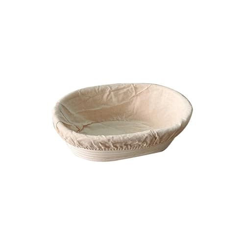 Gärkörbchen Für Brot Rattan Brot Proofing Korb Brot Gärung Liner Körbe Teig Rising Wicker Oval Rattan Korb Brot Form Backen Werkzeuge(28X14X8cm) von WSQHAO