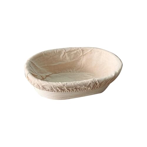 Gärkörbchen Für Brot Rattan Brot Proofing Korb Brot Gärung Liner Körbe Teig Rising Wicker Oval Rattan Korb Brot Form Backen Werkzeuge(35X14X7cm) von WSQHAO