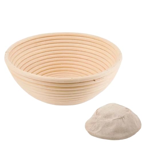 Gärkörbchen Für Brot Rattan-Brotgärkorb, Brotkorb, ovaler Rattan-Weidenteig-Gärkorb(Round 30X8cm) von WSQHAO