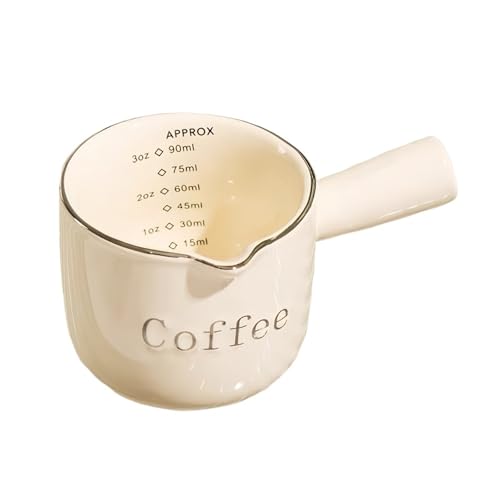 Milchkännchen 2 stücke Keramik Extraktion Tasse Mit Griff Skala Kaffee Milch Tasse Verdickt Unze Hause Kaffee Zubehör von WSQHAO