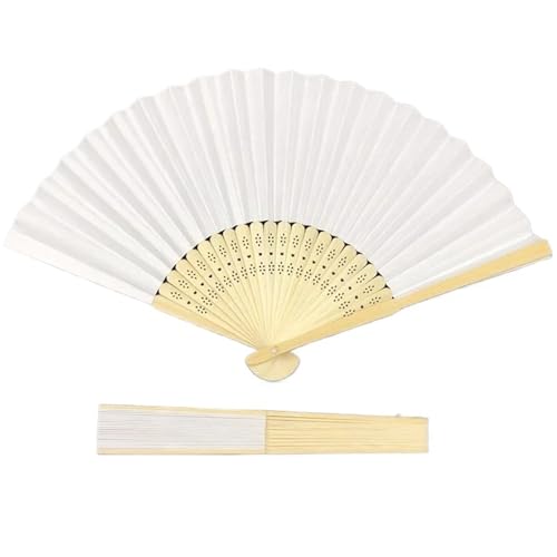 Papier-Falthandfächer, Hochzeit, gravierte Fächer, Dekor, weiße Handfächer, Requisiten, Brautparty, Geschenke for Gäste, Papierfächer Für Party(10PCS) von WSQHAO