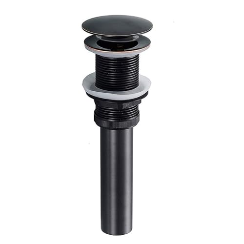 Runder Flaschensiphon aus Messing mit Pop-up-Ablaufgarnitur, Abflussrohr-Set for Waschbecken, höhenverstellbar FüR Waschtisch(Pop-up no overflow) von WSQHAO