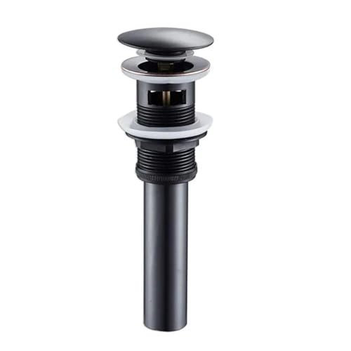 Runder Flaschensiphon aus Messing mit Pop-up-Ablaufgarnitur, Abflussrohr-Set for Waschbecken, höhenverstellbar FüR Waschtisch(Pop-up with overflow) von WSQHAO