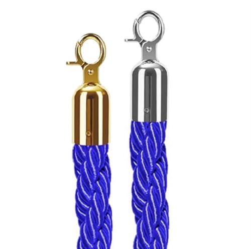 WSQHAO 2 Stück 1,5 m langes Nylon-Schlingenseil for Begrüßungswarteschlangensäule, Hotel-Willkommens-Concierge-Säule, Rundkopf-Leitplanken-Nylon-Drehseil-Lany für Personenleitsystem(Blue) von WSQHAO