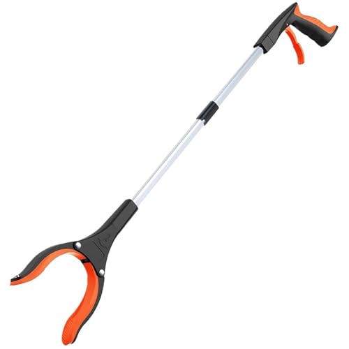 WSQHAO 2 Stück 32 Zoll extra Lange Faltbare Grabber Reacher Pickers Garbage Pick Up Mobility Aid Reaching Assist Handwerkzeuge for ältere Menschen für Garten(Orange) von WSQHAO