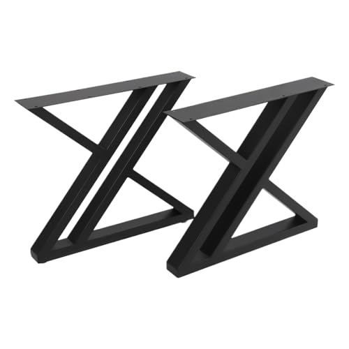 WSQHAO 2 Stück Möbelbeine Industrie Heavy Duty DIY Stahl Bank Bodenschoner 16 Zoll Für Tischplatte(Black) von WSQHAO