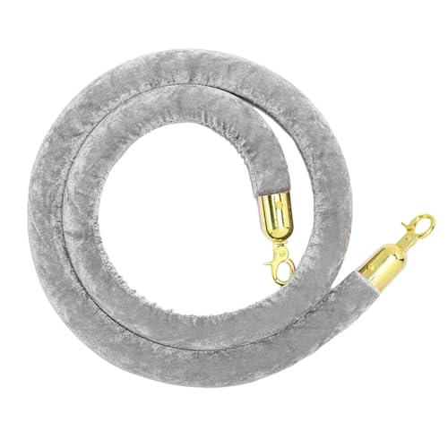 WSQHAO 2 Stück Rungenseil 1,5 Meter Samt VIP Crowd Control Warteschlangenlinie Absperrseil for Warteschlangenteiler Hotel für Personenleitsystem(Gray) von WSQHAO