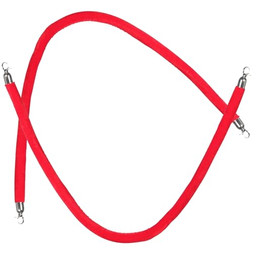 WSQHAO 2 Stück Veloursseil Stützseil Crowd Control Absperrseil mit Haken for Kinos für Personenleitsystem(Red) von WSQHAO