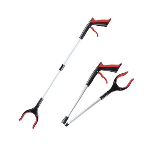 WSQHAO 2 stücke Faltbare Greifer Extender Hand Werkzeuge Tragbare Müll Grabber Pick Up Haushalt Reinigung Hygiene Zange für Garten(Red(82cm)) von WSQHAO