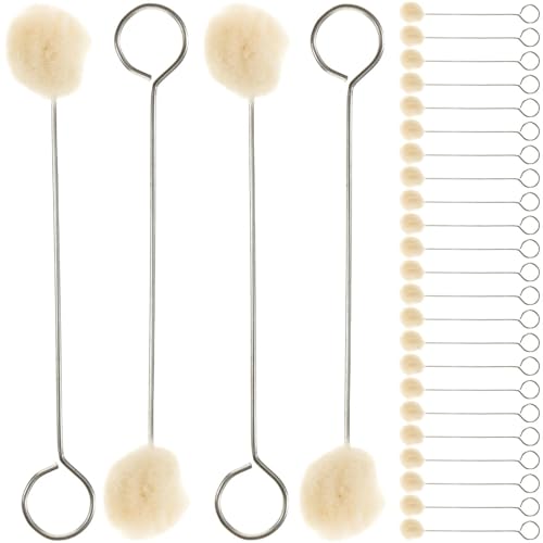 WSQHAO 200 Pcs Wolle Dauber Applikator Ball Pinsel Griff Daubers Handwerk Farbstoff Werkzeug FüR FäRben Kleben von WSQHAO