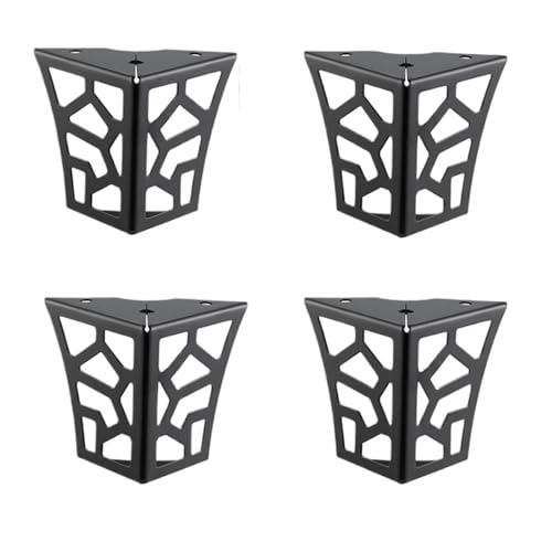 WSQHAO 4PCS 10cm Metall Möbel Füße Ausgehöhlte Geometrische Sofa Beine Tisch Schrank Fuß Halterung Hardware Für Tischplatte(4pcs 10cm Black) von WSQHAO