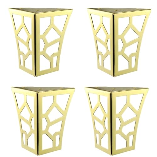 WSQHAO 4PCS 10cm Metall Möbel Füße Ausgehöhlte Geometrische Sofa Beine Tisch Schrank Fuß Halterung Hardware Für Tischplatte(4pcs 10cm Golden) von WSQHAO