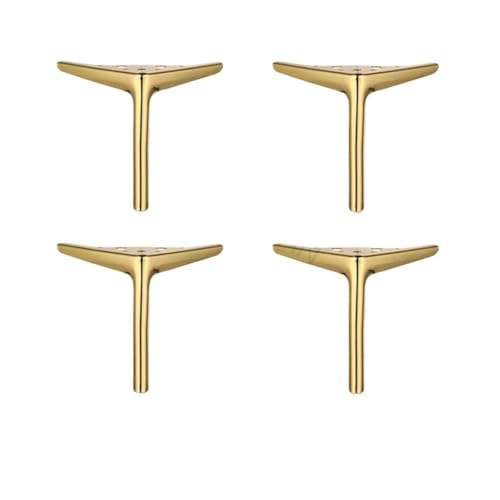 WSQHAO 4PCS Metall Möbel Beine Schrank Bett Kaffee Tisch Bein Schreibtisch Hocker Stuhl Fuß Sofa Hardware Ersatz Für Tischplatte(4PCS K Gold 12cm) von WSQHAO