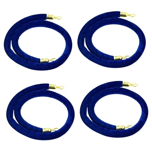WSQHAO 4Pcs Velvet Stanchion Rope Thick Stanchion Queue Barrier Rope Stylish Crowd für Personenleitsystem(Blue) von WSQHAO