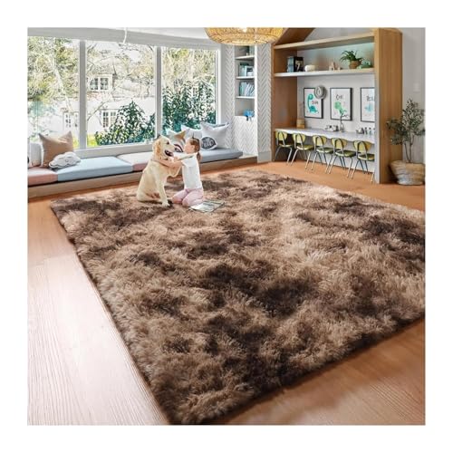 WSQHAO Area Rugs for Bedroom Fluffy Carpet for Living Room Soft Plush Furry Shaggy Bedside Rug Kids Floor Mat für Wohnzimmer(Coffee,60x90cm 24x35in) von WSQHAO