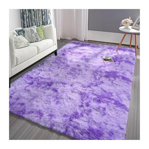 WSQHAO Area Rugs for Bedroom Fluffy Carpet for Living Room Soft Plush Furry Shaggy Bedside Rug Kids Floor Mat für Wohnzimmer(Purple,160x200cm 63x79in) von WSQHAO