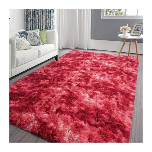 WSQHAO Area Rugs for Bedroom Fluffy Carpet for Living Room Soft Plush Furry Shaggy Bedside Rug Kids Floor Mat für Wohnzimmer(Wine Red,40x60cm 16x24in) von WSQHAO