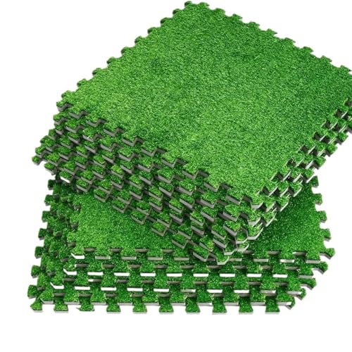 WSQHAO Grasschaum-Bodenfliesen for Spielzimmer, Keller, Heim-Fitnessstudio, Kunstteppich, Rasen, Innen- und Außenboden Für Garten von WSQHAO