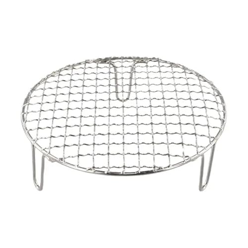 WSQHAO Grillrost 15/20/25/30.5cm Stainless Steel Round Grid Net Barbecue Net Baking Tray BBQ Grid with Leg Cooling Rack Steam Baking Rack(30.5cm) von WSQHAO