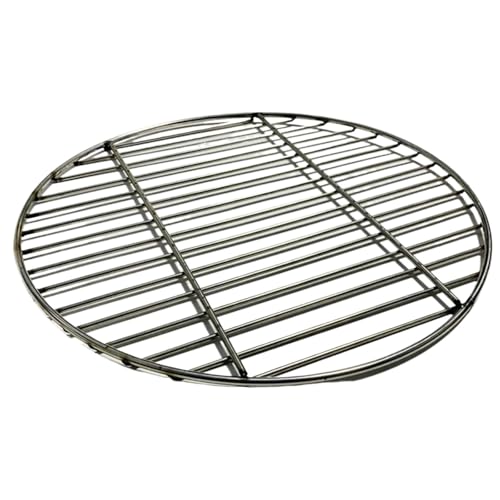 WSQHAO Grillrost Stainless Steel Round Barbecue BBQ Grill Net Meshes Racks Grid Round Grate Steam Net Camping Hiking Outdoor Mesh Wire Net(43cm No Ears) von WSQHAO
