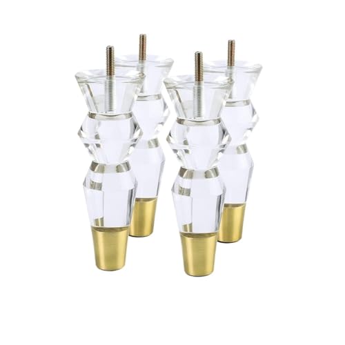 WSQHAO Set mit 4 Möbelbeinen, Ersatz-Sofafüßen, Schrank, durchsichtiges Dekor, DIY-Beine, konischer Stil Für Tischplatte(6 * 15CM) von WSQHAO