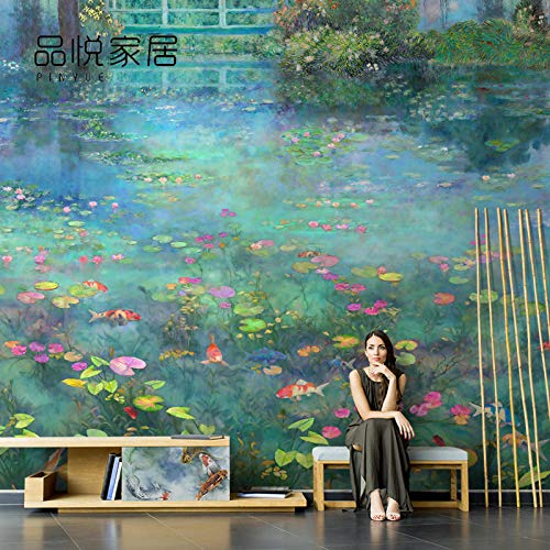 3D Fototapete Moderne Wanddeko Wandbilder Monet Seerosenlandschaft Vlies Wand Tapete Wohnzimmer Schlafzimmer Büro Flur Dekoration 200x150 cm von WSSWZN