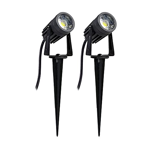 2x WSU Led Gartenstrahler 5W 60° 2700K für Garten, 2 Sück Gartenbeleuchtung mit Strom für Außen, Dekorative Gartenleuchte IP65 wasser-und staubgeschützt mit 1m Kabel, Gartenleuchten mit Erdspieß von WSU Lights