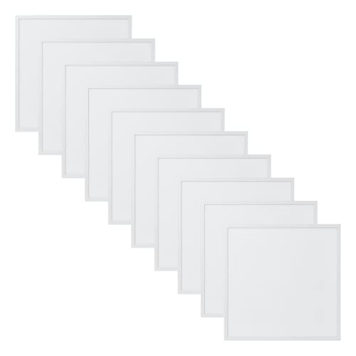 WSU Lights 10x LED Panel, Deckenleuchte, 62x62cm, 4400lm, 3000K, 40W, inkl. Trafo, Rasterleuchten, Einlegeleuchte, Büroleuchten (3000K) von WSU Lights