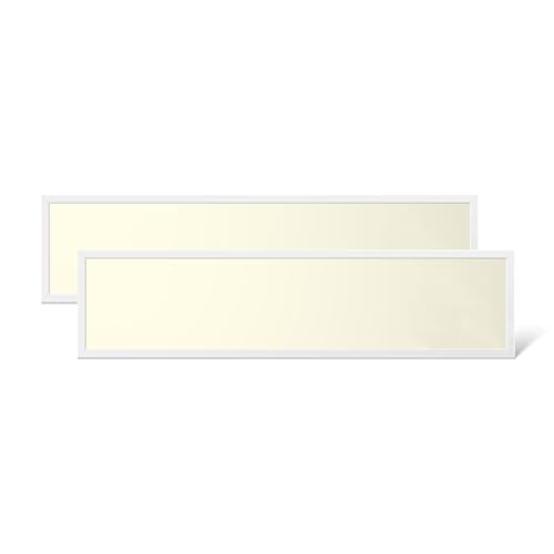 WSU Lights 2x LED Panel 120x30cm, Deckenleuchte, 3900lm, 3000K, 36W, inkl. Trafo, Rasterleuchten, Einlegeleuchte, Büroleuchten (3000K, 2 Stück) von WSU Lights