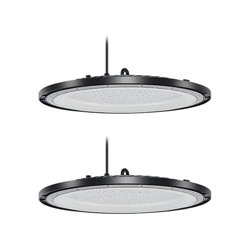 WSU Lights 2x UFO LED High Bay Light - Energiesparende Hallenstrahler, Ultrachflach, 100W, 6000K Kaltweiß, IP65 Wasserdicht, Ideal für Fabrik, Garage & Lagerhaus (2 Stück, 100 Watt) von WSU Lights