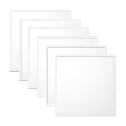 WSU Lights 6x LED Panel, Deckenleuchte, 62x62cm, 4400lm, 4000K, 40W, inkl. Trafo, Rasterleuchten, Einlegeleuchte, Büroleuchten (4000K, 6 Stück) von WSU Lights