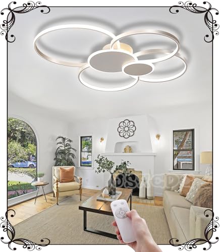WSXEDC Dimmbare LED Deckenlampe L80cm - Ring Weiß Wohnzimmerlampe Modern kreative Led Deckenleuchte designer beleuchtung Schlafzimmer Energiesparlampe Büro Esszimmer Deckenleuchte 72W von WSXEDC