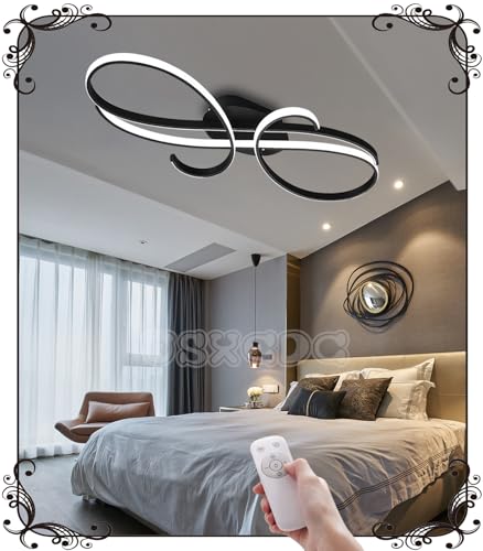 WSXEDC L100cm Deckenlampe LED Schwarz - Deckenleuchte 80W Dimmbare 3000K-6000K Modern Wohnzimmerlampe Designer Beleuchtung Energiespar Deckenleuchte für Wohnzimmer Schlafzimmer Esszimmer Küche WSXEDC L100cm Deckenlampe LED Schwarz - Deckenleuchte 80W Dimmbare 3000K-6000K Modern Wohnzimmerlampe Designer Beleuchtung Energiespar Deckenleuchte für Wohnzimmer Schlafzimmer Esszimmer Küche von WSXEDC