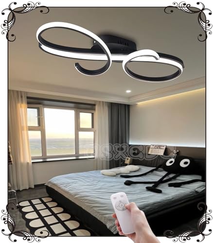 WSXEDC L60cm Deckenlampe LED Schwarz - Deckenleuchte 50W Dimmbare 3000K-6000K Modern Wohnzimmerlampe Designer Beleuchtung Energiespar Deckenleuchte für Wohnzimmer Schlafzimmer Esszimmer Küche WSXEDC L60cm Deckenlampe LED Schwarz - Deckenleuchte 50W Dimmbare 3000K-6000K Modern Wohnzimmerlampe Designer Beleuchtung Energiespar Deckenleuchte für Wohnzimmer Schlafzimmer Esszimmer Küche von WSXEDC